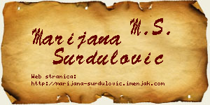 Marijana Surdulović vizit kartica